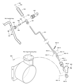 Chute Rod Diagram and Parts List for 629104X89C 2001 Briggs and Stratton Snow Blower